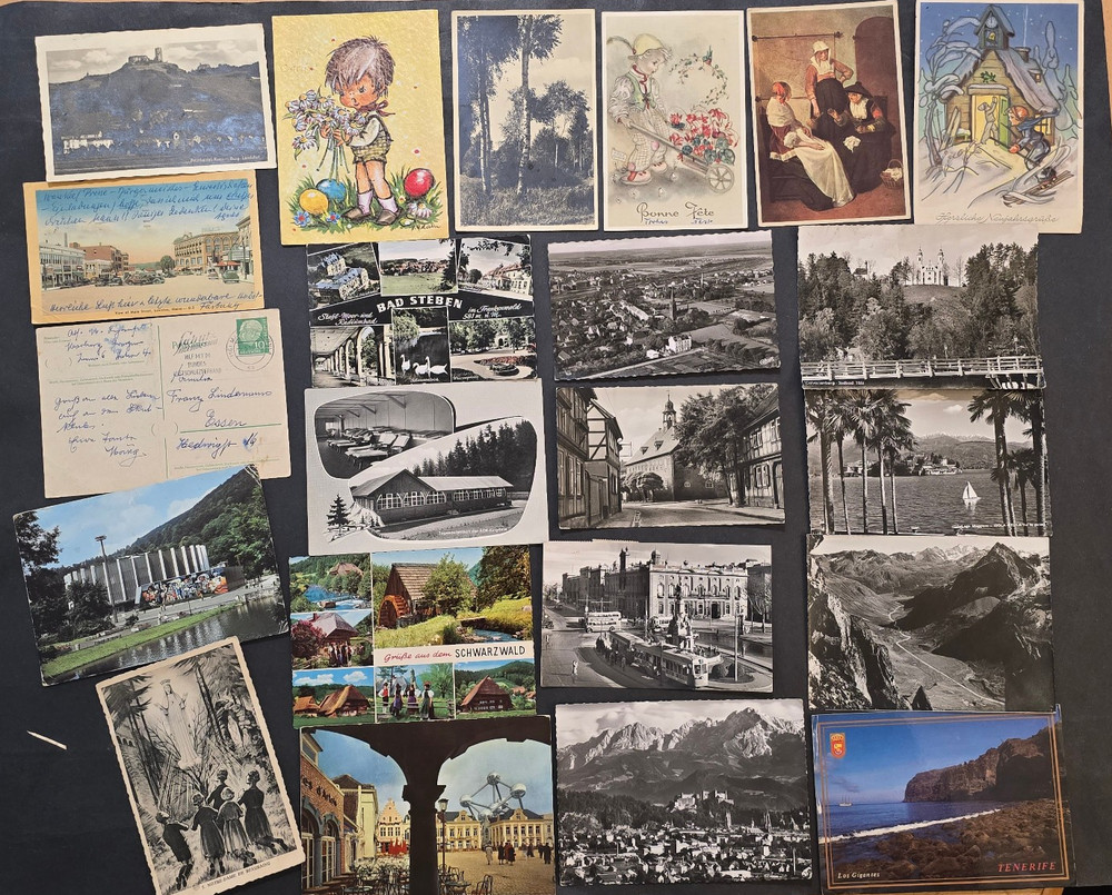 22x Germany Postcards 1940s-50s Post WW2 German Views Stamps Used Lot