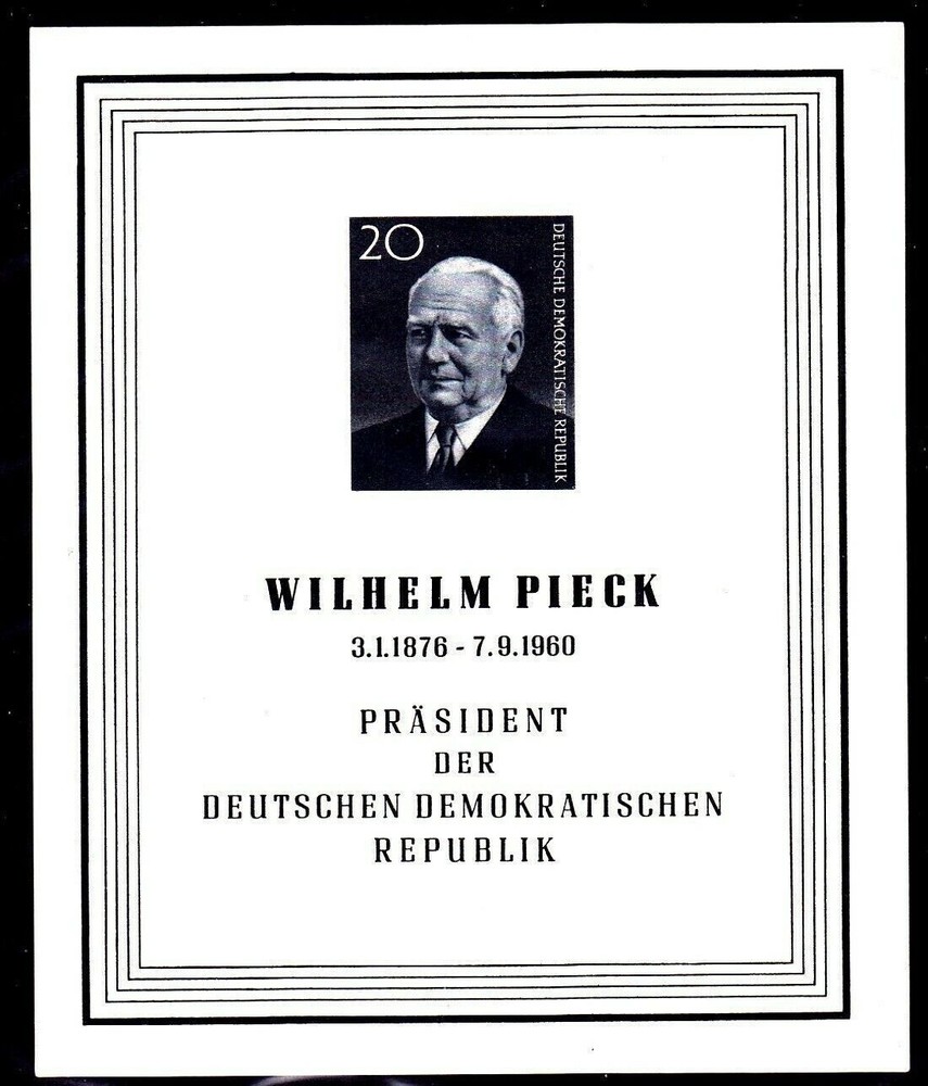 Germany DDR 511a MINT Never Hinged 1960 President Wilhelm Pieck Souvenir Sheet