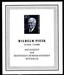 Germany DDR 511a MINT Never Hinged 1960 President Wilhelm Pieck Souvenir Sheet