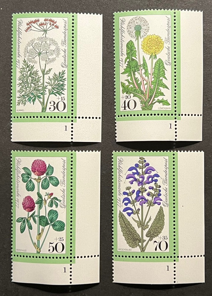Travelstamps: 1977 Germany Stamps Scott #B542-B545 Wildflowers Mint MNH OG
