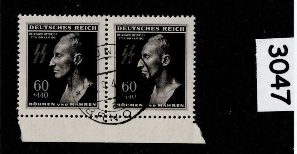 Stamps CTO (Brunn) Sc B20 Heydrich Death mask WWII Czech occupation #3047
