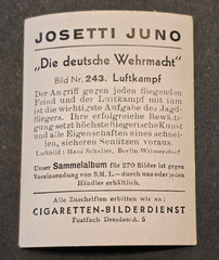 WWII Cigarette Tobacco War Card German Luftwaffe Luftkampf Fighter Plane Combat