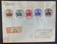 1918 Libau German Occupation Of Latvia Registered Cover To Lodz Poland WWI