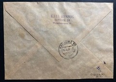 1946 Cottbus Germany Local Stamp issue Set Post War Cover To Hamburg
