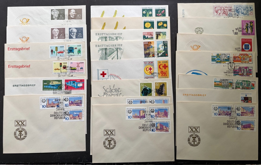 East Germany (DDR) 21x (all different) FDC 1969