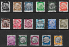 GERMANY SCOTT 415 – 431 USED SET – 1933/1936 HINDENBURG TYPE OF 1932