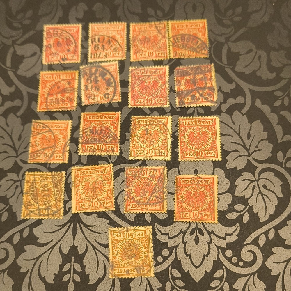 Germany Postage Stamps Used Orange Red Historical Figures 10 50 PF Lot