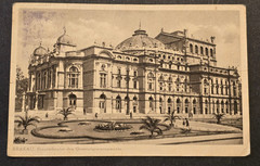 WW2 WWII Nazi German Third Reich Occupied Poland Krakau State Theater Postcard