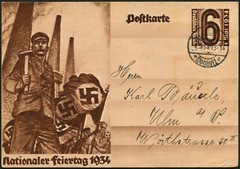 Germany Ulm Donau 1934 May 1st National Day of Work Stationery Postal Card #P251