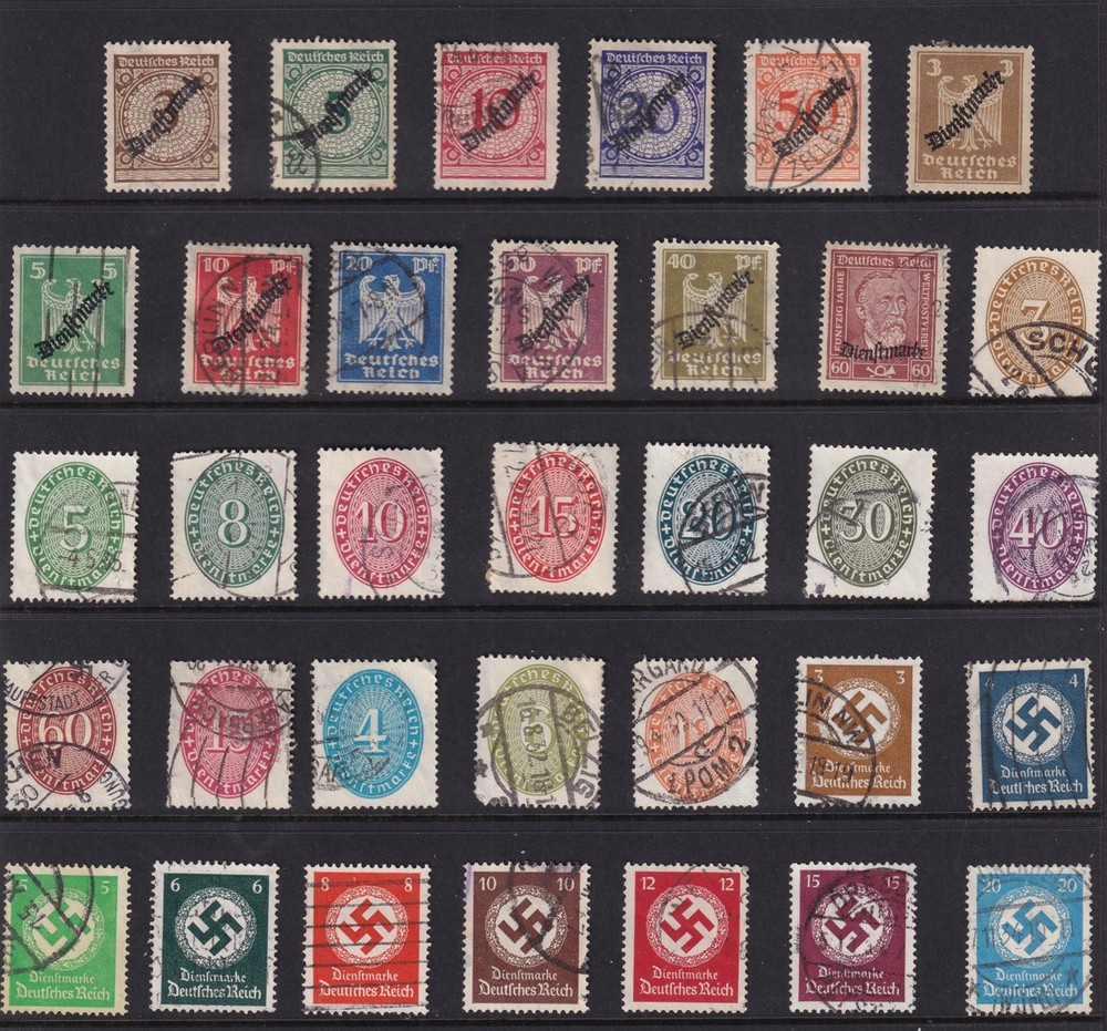 Lot-R Authentic Historical Stamps Germany WWII Officials Classics 2 U