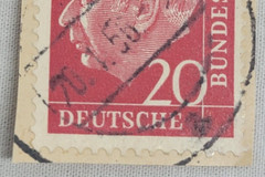 GERMANY ~ Deutrche/Bundespost ~ 20 Saufend Red Stamp ~ Posted ~ c.1954 ~ Y39