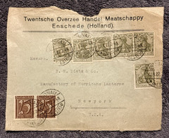 1922 Germany–Holland Commercial Cover to New York • 60pf & 15pf Germania Mix
