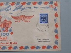 Germany 1948 Airmail First Day Cover Berlin to Hamburg Air Bridge 100 Days FDC