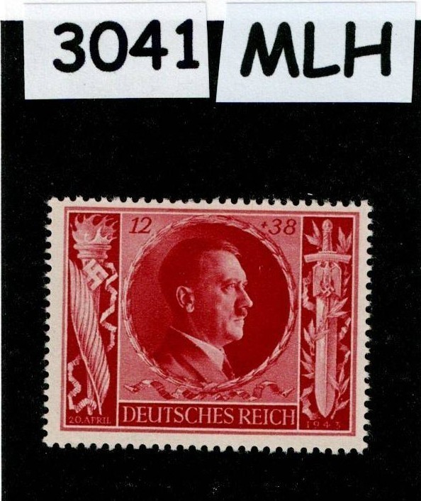 MLH stamp Sc B234 Adolf Hitler 1943 54th Birthday WWII Germany #3041
