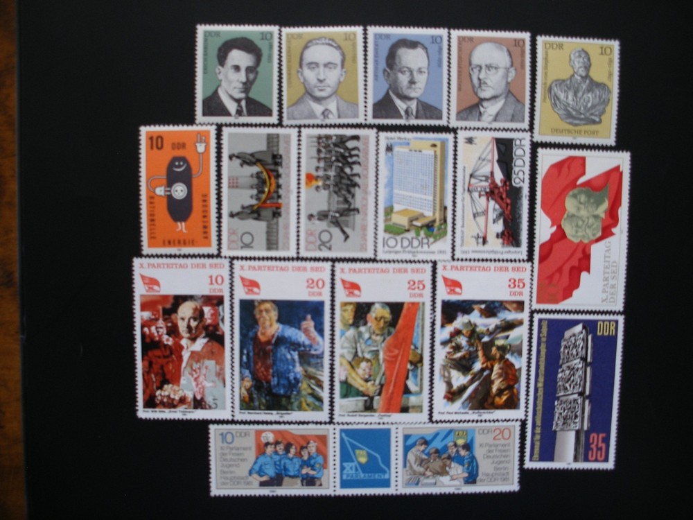 DDR 1981- Short Year of 72 Stamps, 1 Souvenir Sheet, 1 Sheet of 6 MNH, Used