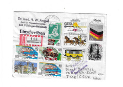 GERMANY 1986 Registered Cover sent from Volklingen to Prag CSSR & Returned