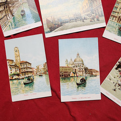 Beautiful Antique Italian COLOR postcard book booklet Italy Venice VENEZIA