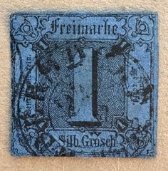 German States Thurn & Taxis 4 / 1852 Numeral Stamp / Imperf / Used