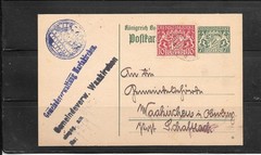 BAVARIA 1919 POSTALLY USED STAMPED POSTCARD 5PF POST CARD OLD ANTIQUE