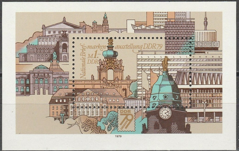 DDR #MiBl55 MNH S/S 1979 Dresden Buildings [2030]