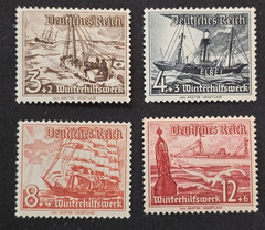 WWII Nazi German Third Reich NSDAP WHW Winter Help Harbor Ships Boats Stamp set