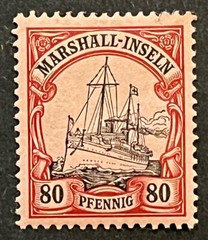 Travelstamps: GERMANY MARSHALL ISLANDS STAMP #21 Kaiser’s Yacht 80pf MOGH UNWMK