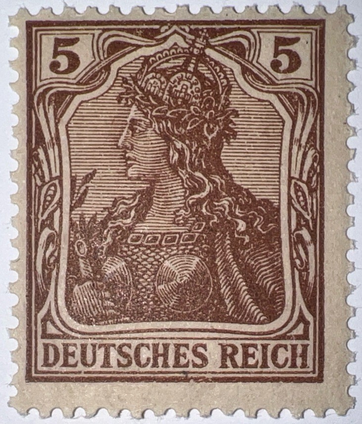 Travelstamps: 1920 Germany Stamps Sc#118/Mi. Nr. 140 5Pf Mint, Og, Never Hinged