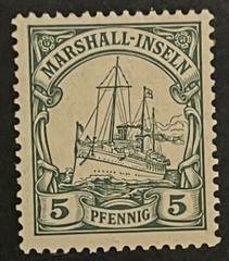 Travelstamps: GERMANY MARSHALL ISLANDS STAMPS Kaiser’s Yacht 5pf UnWMK MOGLH