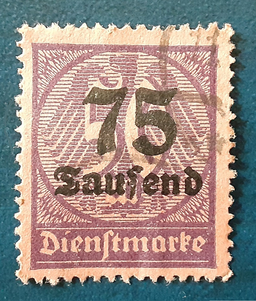 GERMANY Reich Government Service 1923 750T/50m Overprint Used 4514