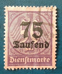 GERMANY Reich Government Service 1923 750T/50m Overprint Used 4514