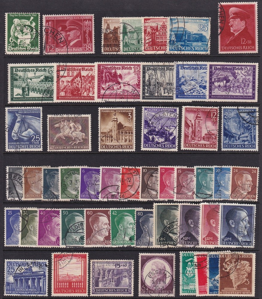 Lot-R Authentic Historical Stamps Germany WWII Wehrmacht Hitler Sets U