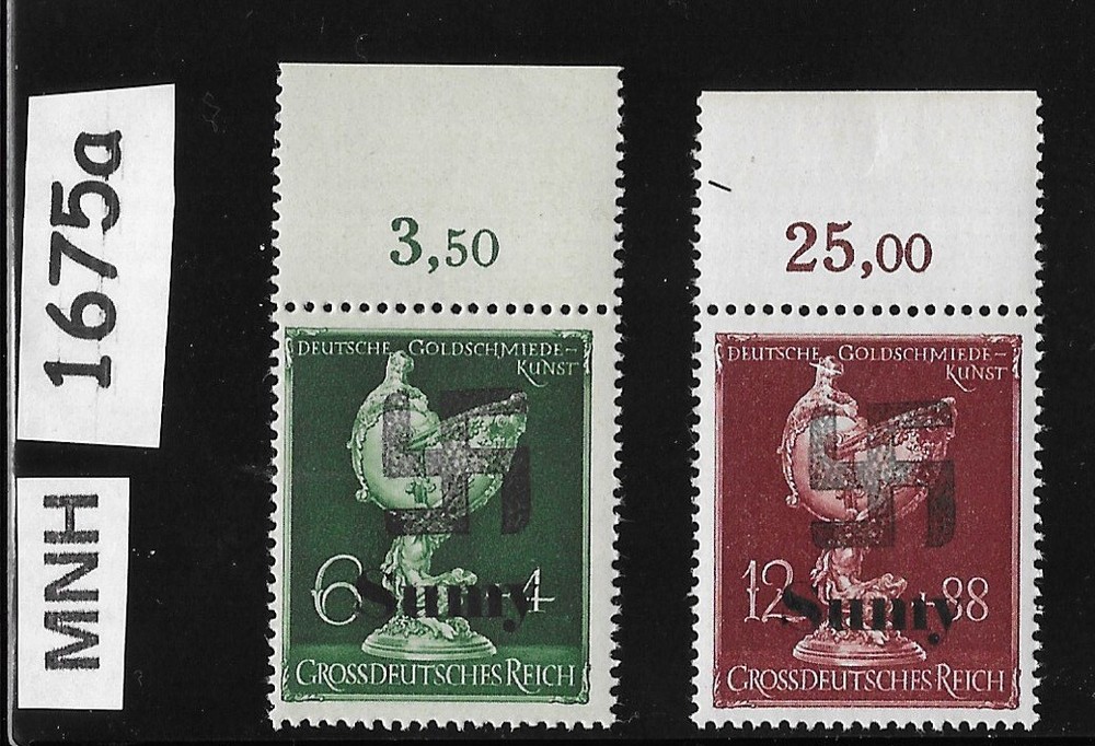 MNH stamp set B286-287 Modern Fantasy Overprints Dresden Goldsmith society 1675a