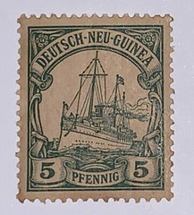 Travelstamps: GERMAN NEW GUINEA STAMPS Kaiser’s Yacht, Mint OG NH 5 Pfennig