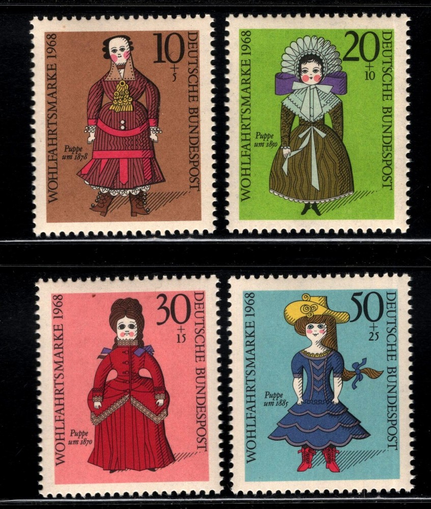 OPC 1968 Germany Dolls Semi Postal Set Sc#B438-441 Mi#571-574 MNH 46065b