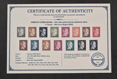 Nazi German THIRD REICH ADOLF HITLER Stamp Set MNH w COA Card WW2 German