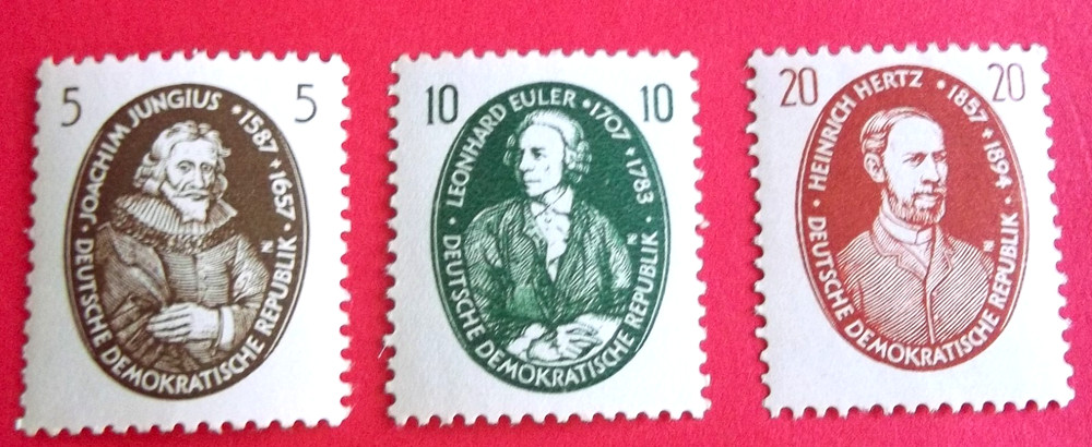 DDR Germany Stamps Sc #352-354 – German Scientists – 1957 MNH – FREE Ship