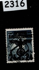 Used Stamp Sc N30 General Government Swastika Overprint Poland WWII #2316