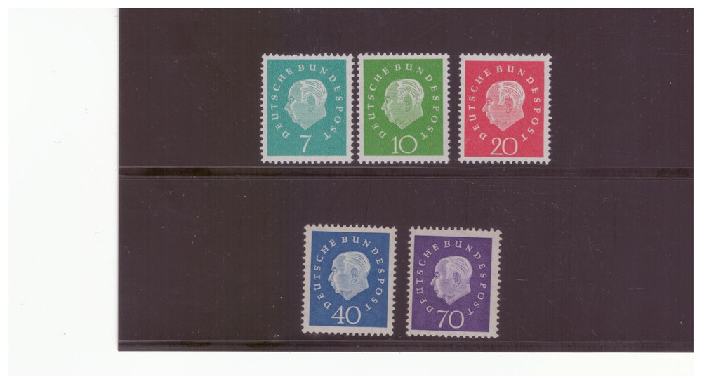 GERMAN SC.9N165-169 1959 PRESIDENT HEUSS COMPLETE SET MNH YE17