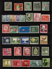34 Germany Stamps: Scott #750-784 (Non-inclusive); 1956-58, Used/MH/MNH