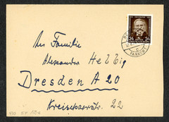 1954 East Germany 24pf Fritz Reuter Berlin Pankow to Dresden Scott 212