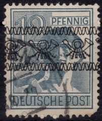 GERMANY BIZONA, YV # 20 D, OVERPRINT II, USED