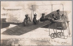 1917 Germany WWI Feldpost Airplane Zeppelin Studio RPPC Real Photo Postcard