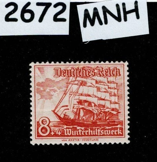 MNH Stamp B111 1937 Germany Boats Ships Schooners Winter relief fund #2672