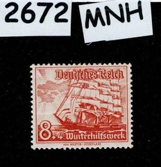 MNH Stamp B111 1937 Germany Boats Ships Schooners Winter relief fund #2672