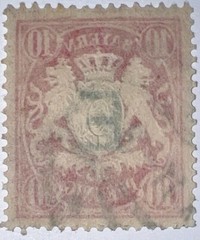 Travelstamps: 1908 Germany Bayern Railway Official Overprint Stamp #O3 Used 10pf