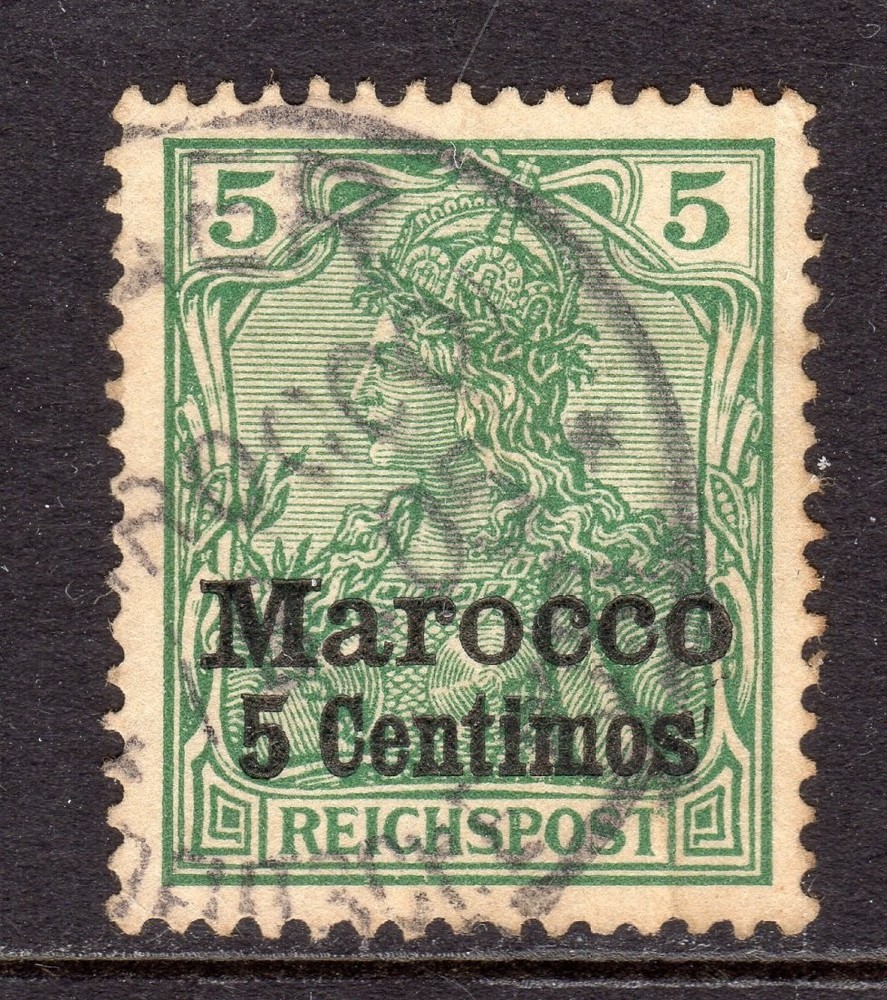 German Offices in Morocco Scott # 8D VF Used 1903 Germania 5 C on 5 Pfg #3