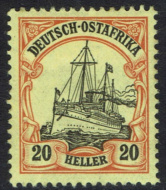 GERMAN EAST AFRICA 1905 YACHT 20H NO WMK