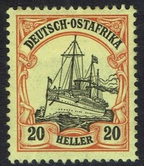 GERMAN EAST AFRICA 1905 YACHT 20H NO WMK
