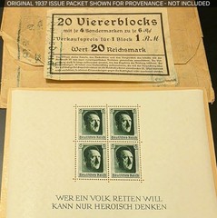 Germany 1937 Hitler 48th Birthday 4 Stamp Mini Sheet – EXCELLENT MNH #B102 (5)