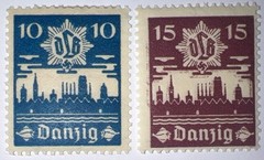 Travelstamps: 1937 Germany Danzig Stamps Mi.No. 267-268, Mint, Og, Hinged, WW2
